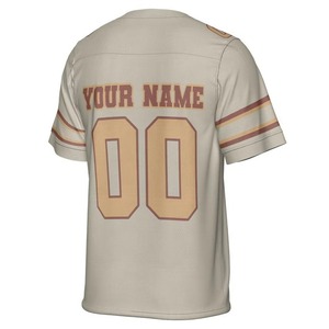Ensemble de maillots de football américain sur mesure, impression par transfert thermique, tissu à séchage rapide, manches courtes, été, OEM ODM Factory - Product Image 2
