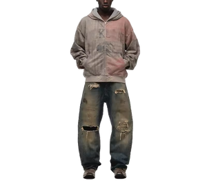 Sudadera con Capucha para Hombre, Estilo Vintage, Lavado Pesado, Logotipo Personalizado, 100% Algodón, Talla Grande, Bordada, Lisa, Teñida, 2026 - Product Image 1