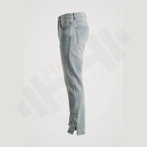 Jeans en denim respirant personnalisés pour hommes de haute qualité, lavables, pantalons d'hiver/d'hiver, couleur unie, jambe droite, vintage, décontracté, 100% - Product Image 3