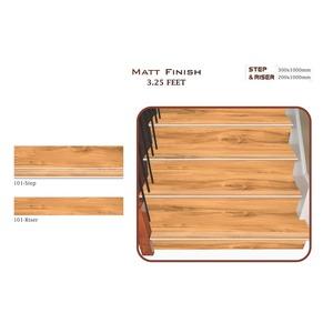 Vistaar แบบผิวด้าน gvt กันลื่นขั้นบันไดขนาด300x1000มม. แบบไรเซอร์200x1000มม. กระเบื้องปูพื้น10มม. พอร์ซเลน - Product Image 1