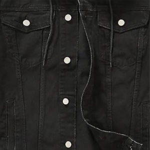 Dernier nouveau 100% coton de haute qualité noir couleur mode manteau homme Stretch capuche Denim veste doux coton été - Product Image 4