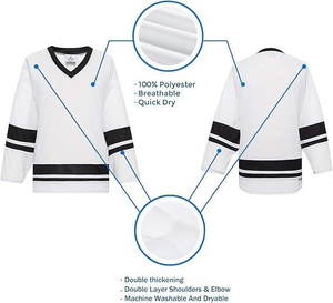 ชุดเสื้อฮอกกี้น้ำแข็งแบบ OEM/ODM สำหรับทีมกีฬาที่ควบคุมความชื้น |   ชุดยูนิฟอร์มพิมพ์ลายแบบซับลิเมชั่นสีตามสั่ง พร้อมสำหรับการแข่งขัน - Product Image 2