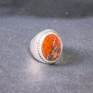 925 Sterling Silver <b>Rings</b> for Men Natural Blood Stone Mens <b>Ring</b> Gemstone Silver <b>Ring</b> Fine <b>Crystal</b> Jewelry Luxury Gifts for Men - Product Image 1