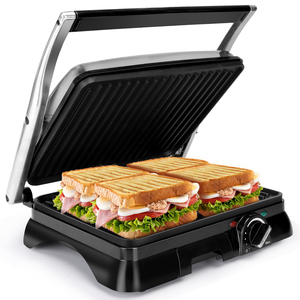 Aigostar 2000W tostapane elettrico a Sandwich 180 a Grill grande a Grill regolabile con controllo della temperatura in acciaio inossidabile - Product Image 1