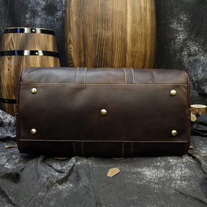Genuine Leather Weekender Duffel Bag with Zipper Closure for Travel and Everyday Use - Product Image 5