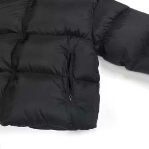 Chaqueta acolchada cálida informal con burbujas para hombre con logotipo personalizado de color sólido de nuevo diseño, chaqueta de invierno con cremallera y bolsillos - Product Image 5