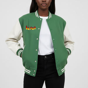 แจ็คเก็ตวาร์ซิตี้สั่งทำพิเศษ ปี 2025 ราคาขายส่ง ผลิตจากผ้าขนสัตว์ พร้อมโลโก้พิมพ์และงานปัก สำหรับผู้หญิง - Product Image 2