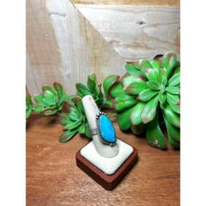 Anillo Ajustable Zachariah David Blue Bird de Turquesa y Plata de Ley con Engaste de Bisel Moderno, Piedras Preciosas Naturales, Regalo Perfecto - Product Image 2
