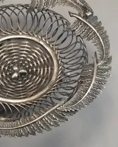 Panier Panier pour mariage maille panier de travail couleur argent Design Unique meilleur panier panier cadeaux en métal fournitures de fête décoratives - Product Image 3