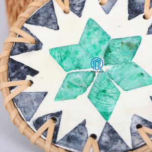 Article ultime Sous-verres décoratifs de qualité supérieure faits à la main en incrustation de fleurs Capiz en nacre avec boîte - Product Image 5