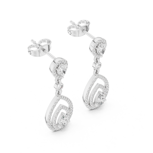 Boucles d'oreilles élégantes en diamant rond et poire cultivées en laboratoire certifiées IGI parfaites pour les femmes en gros bijoux fins - Product Image 4