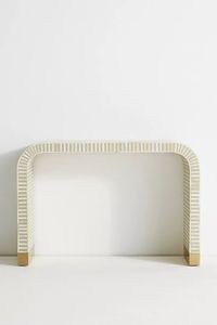 Modern Sophisticated Brown Console Table Bone Inlay Handmade <b>Stools</b> Apartment Farmhouse Living Room Bedroom School - Product Image 3