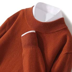 เสื้อสเวตเตอร์ถักหลายสีสำหรับผู้ชายเสื้อกันหนาวพิมพ์ลายแบบเรียบง่าย100% ผ้าฝ้ายฤดูร้อนฤดูหนาว - Product Image 4