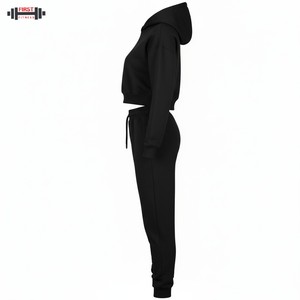 Nueva llegada personalizado de alta calidad de los hombres con capucha gimnasio Jogging chándal sólido de 2 piezas Pull Athletic 100% algodón invierno de talla grande - Product Image 2