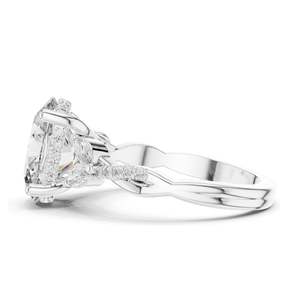 Anillo de Diamante de Laboratorio con Corte Ovalado de 3.35 CT para Mujer, Claridad VVS-VS EF, Oro de 18K, 14K, 10K y Plata 925, Oro Rosa, Amarillo y Blanco - Product Image 6