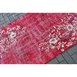 Tapis turc vintage 3,7x6,4 pi (113x195 cm), tapis oriental rouge - Product Image 5