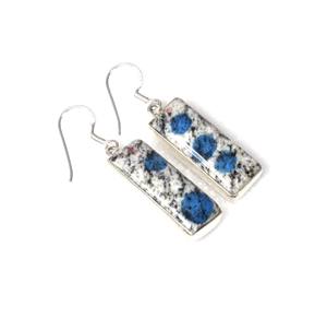 925 argent sterling massif K2 jaspe décembre mois pierre de naissance crochet boucle d'oreille - Product Image 1