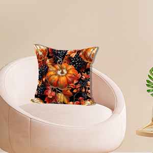 Coussin décoratif à motif citrouille : Décoration de fête d'Halloween et accent confortable, 20"x20" - 50x50 cm - Product Image 2