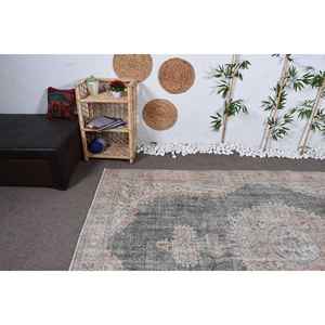 Tapis vintage 6,4x9,9 pieds, gris beige, tapis turc en laine du sud-ouest - Product Image 5