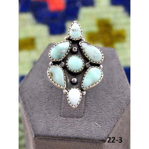 Southwest-Inspired Paloma Turquoise & Sterling Silver <b>Adjustable</b> <b>Ring</b> Fashionable Stainless Steel Jewelry Bezel Setting Gift - Product Image 2
