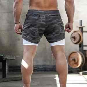 2In1 Double-Deck Short de sport pour homme Summer Fitness Training Jogging Bottom Sportswear Running Pants-Style Sporty Quick Dry - Product Image 5