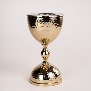 Glossy Gold Metal Hammered Incense Holder Ramadan Decoration <b>Oud</b> Mabkhara Classic <b>Bakhoor</b> Burner for Home Fragrance - Product Image 2