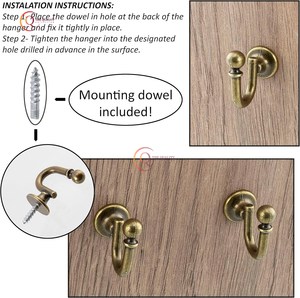 <b>Hanger</b> Hook Brass Metal <b>Wall</b> <b>Mounted</b> Hanging Holder Entryway Storage Metal <b>Hanger</b> Home Vintage Organizer at Affordable Price - Product Image 5