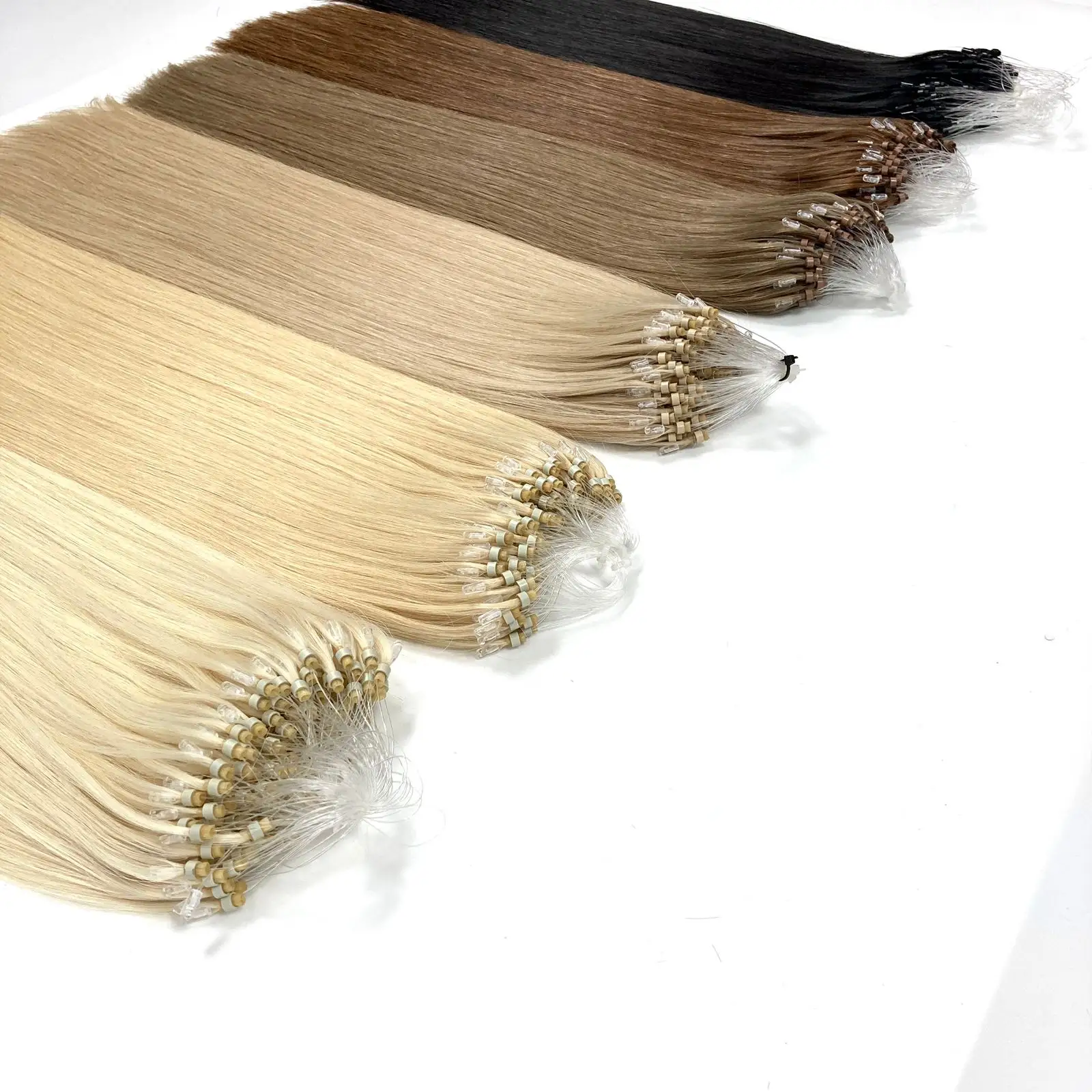Großhandel Mikro-Schleife Keratin-Spitzen-Haarverlängerungen vietnamesische Haarverlängerungen natürliches Haar alle Farben und Texturen neue Produkte