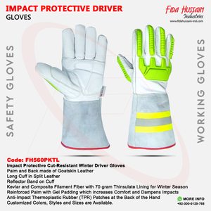 Vente en gros de gants de sécurité pour conducteur d'hiver résistants aux coupures avec protection contre les chocs Meilleure vente de gants en cuir confortables du Pakistan - Product Image 6