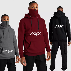 Sudadera con Capucha y Máscara Facial para Hombre, 100% Algodón, Invierno, con Logotipo Personalizado - Product Image 3