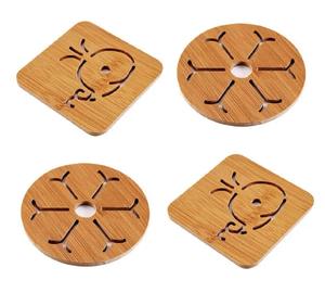 Protecteur de Surface de support de plat chaud de conception de forme de chat en bois pour la table à manger d'espace culinaire et l'affichage à la maison ensemble de 3 pièces - Product Image 4
