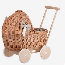 Meilleur prix Poussette de luxe pour bébé Poupée en rotin Landau Jouets Poussette Push Pull Jouets pour bébé Poussette de poupée Jouet pour bébé - Product Image 4
