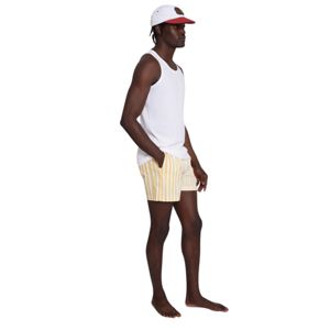 Maillot de bain jaune Striper conçu avec une poche latérale zippée en matériau élastique doux et polyvalent pour la plage ou les entraînements - Product Image 4