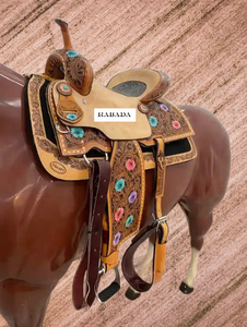 Western Argentina, кожаная подседельная бочка, с задней заготовкой и <span class=keywords><strong>3</strong></span> широкими обхватами, из натуральной кожи, модное седло - Product Image 2