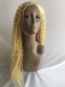 Pelucas de Cabello Humano Rubio Rizado Profundo con Encaje Transparente 13x4, Grado 12A, Remy Brasileño Peruano Camboyano, Doble Trama a Máquina - Product Image 2
