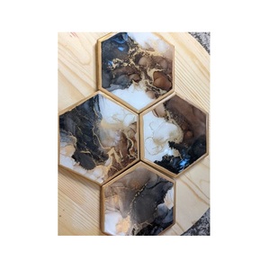 Premium high gloss resin coasters crafted with unique patterns for kitchen dining room and professional settings - Product Image 1