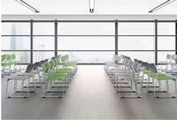 Chaise de bureau moderne en tissu, à bas prix, empilable, pliable, connectable, réglable en hauteur, pour la formation, les conférences, certifiée ISO