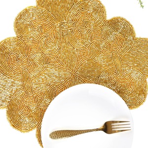 Set de table élégant en verre argenté perlé de qualité supérieure, épaisseur 5 mm, pour mariages et occasions spéciales par glowin fashion - Product Image 1