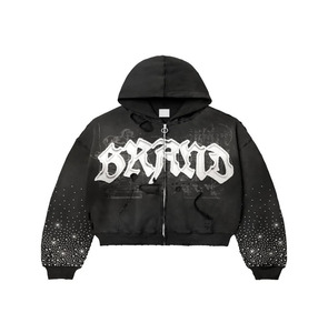 Pull à capuche personnalisé pour hommes Polaire surdimensionné de couleur unie avec poches brodées, poids lourd vieilli - Product Image 1