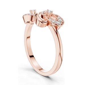 Bague en diamant de laboratoire pour femme, or jaune, blanc ou rose 18 carats, clarté VVS-VS EF, 0,186 CT, moissanite et diamant de laboratoire - Product Image 4