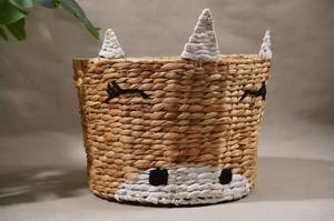 Panier en jacinthe d'eau licorne fait main, panier de rangement, vente en gros, écologique, fabriqué au Vietnam - Product Image 3