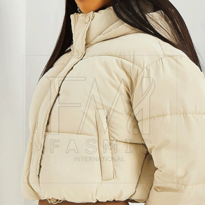 New Style Zipper <b>Women</b> Long Sleeve's Crop Top <b>Jackets</b> With Customize Size Puffer <b>Jackets</b> for Best Selling - Product Image 3