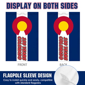 <strong>Custom</strong> 12X18In Colorado 150th Anniversary and 250th Anniversary Double Celebration Garden Flag Polyester American Flag - Product Image 5