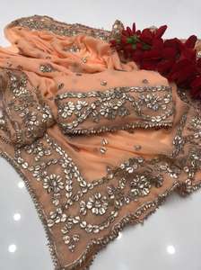 Indien/pakistanais Sona Chandi Salwar Kameez costume ensemble pour femmes prêt à porter indien Punjabi Goota robe Patiala fête porter robe - Product Image 6