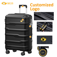 Ensemble de bagages en matériau PP 3 pièces Valise à coque rigide légère à roulettes pivotantes 20 24 28 pouces Serrure TSA Roues silencieuses Logo personnalisé