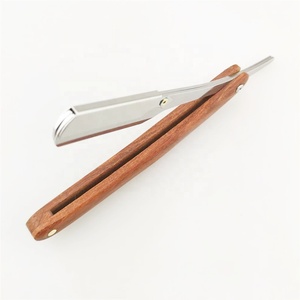 Vente en gros de rasoirs droits professionnels Rasoir pliant Manche en bois avec logo personnalisé en acier inoxydable pour le visage et le corps Durable - Product Image 5