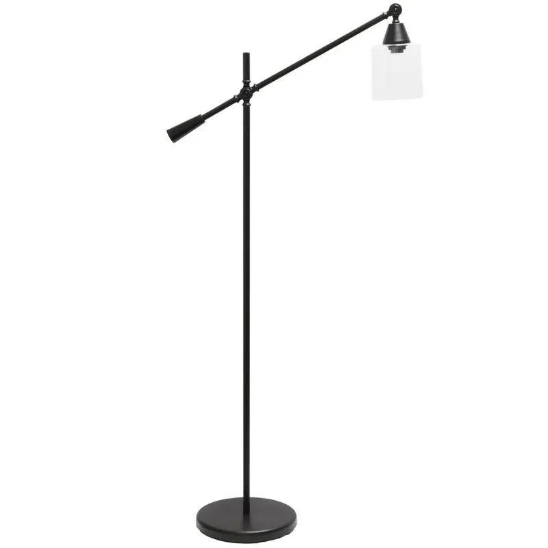 Bester Preis heiß Modern Brushed Nickel Fabric Shade Nachttisch LED 56 "gewölbte Stehlampe für Hotel Wohnzimmer Arbeits zimmer