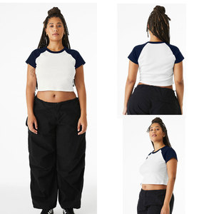 Nouveau T-shirt décontracté à manches courtes et coupe ajustée pour femme, avec appliques 3D en coton/fibre de bambou, style Y2K, collection 2026 - Product Image 5