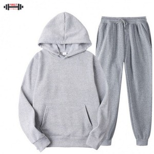 Survêtements d'hiver décontractés 100% coton pour hommes, respirants, à capuche, jogging, coupe régulière, imprimés, motif vierge, doublure en polaire - Product Image 3