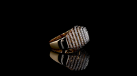Anillo de cóctel con diamante cultivado en laboratorio |   Anillo de Lujo de Oro Sólido de 18K para Mujer |   Joyería Fina de Diseño con Corte Brillante Redondo